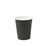 BIOZOYG Vaso de Papel Orgánico Vaso Desechable Vaso de Papel Vaso Compostable y Biodegradable I Cups Negro, Sin Imprimir, Eco-compatible 50 Piezas 200ml 8 OC